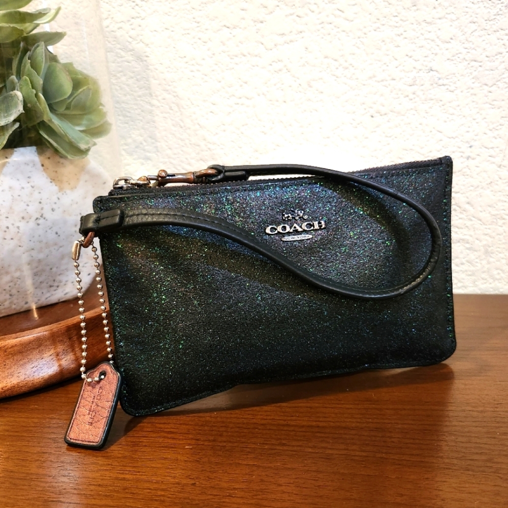 Coach Glitter Shimmer Wristlet Clutch Wallet